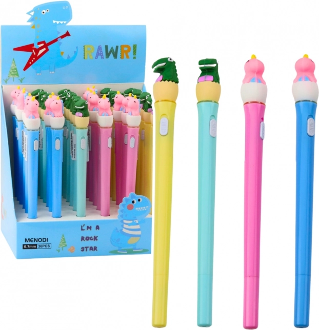 Penna dinosauro luminosa con illuminazione LED e coperchio