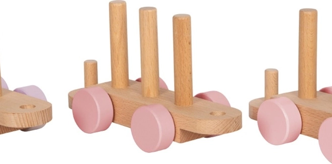Trenino in legno rosa Small Foot