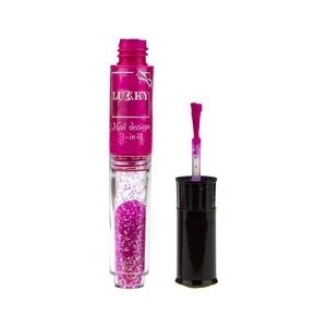 Lukky smalto per unghie 2 in 1 con glitter, fucsia