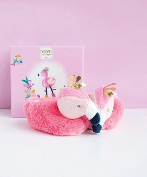 Set regalo Doudou - Scarpette Flamingo 0-6 mesi