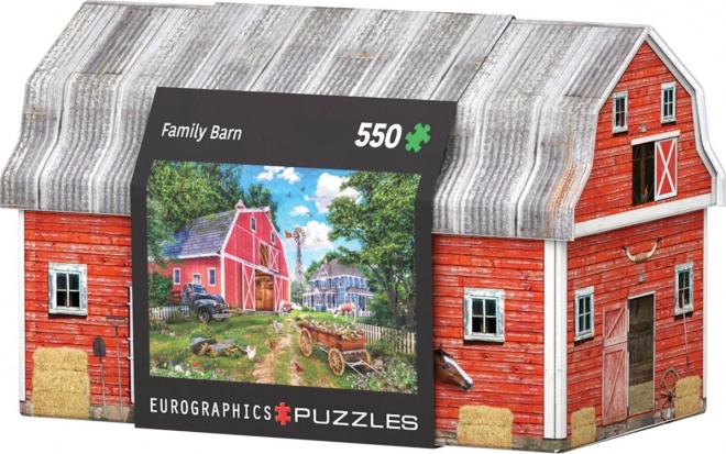 Puzzle Eurographics Fattoria di Famiglia in Scatola di Latta 550 Pezzi