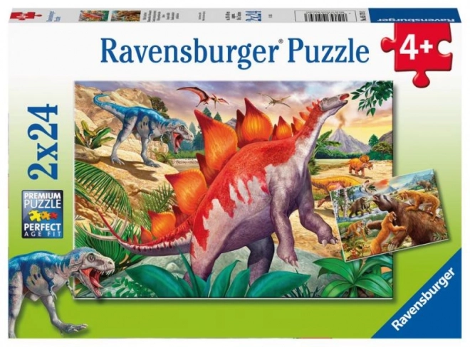 Puzzle Mondo dei Dinosauri 2x24 Pezzi