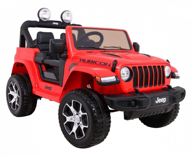 Jeep Wrangler Rubicon a batteria per bambini Rosso + telecomando + radio MP3 LED + ruote EVA