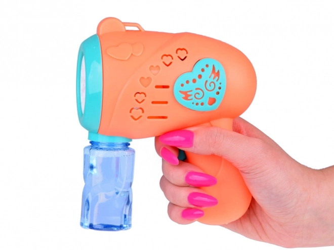 Pistola colorata per bolle di sapone per bambini