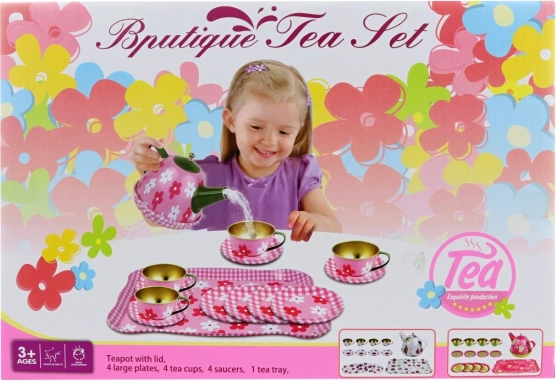 Set da tè in latta a pois per bambini
