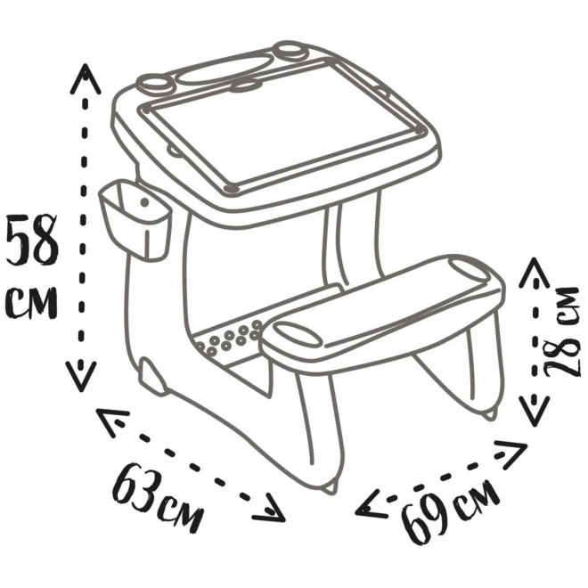 Lavagna Doppia Scrivania per Bambini Smoby con Accessori