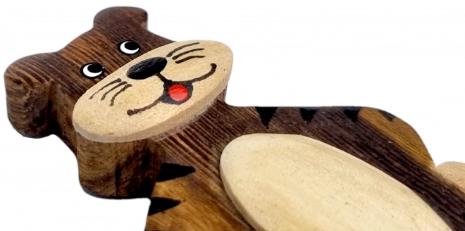 Magnete in legno grande tigre