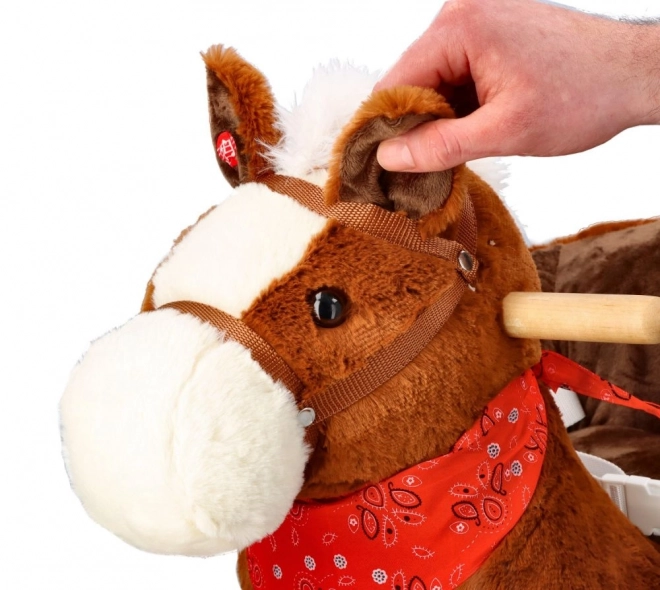 Cavallo a dondolo marrone con sedile