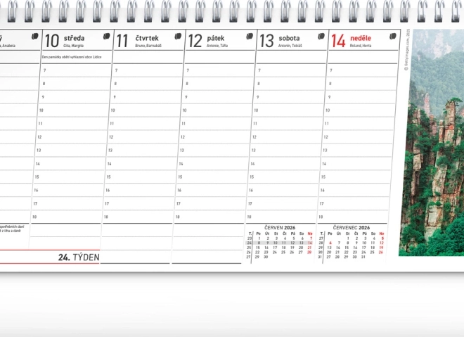 Calendario da tavolo pianificatore fiscale con fotografie 2026