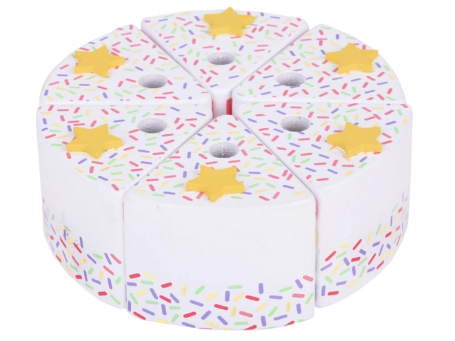 Torta di compleanno in legno a fette per bambini