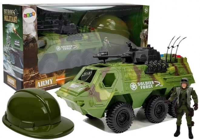 Set militare con veicolo e casco per bambini