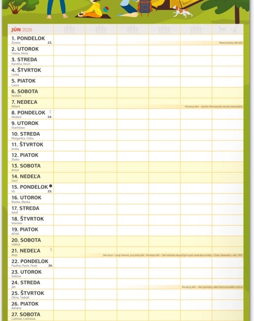 Calendario da parete Pianificatore familiare XXL 2026