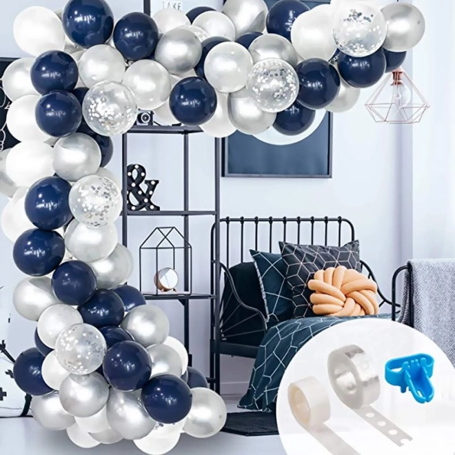 Ghirlanda di Palloncini Blu Navy e Bianco