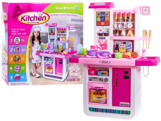 Cucina interattiva per bambini con frigorifero – rosa