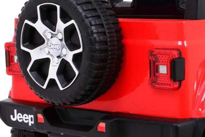 Jeep Wrangler Rubicon a batteria per bambini Rosso + telecomando + radio MP3 LED + ruote EVA