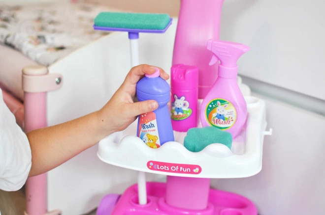 Set pulizie per bambini con carrello e aspirapolvere Woopie