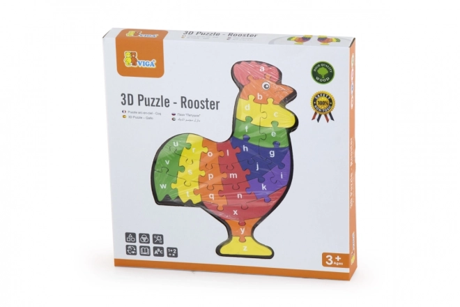 Puzzle 3D Gallo con lettere