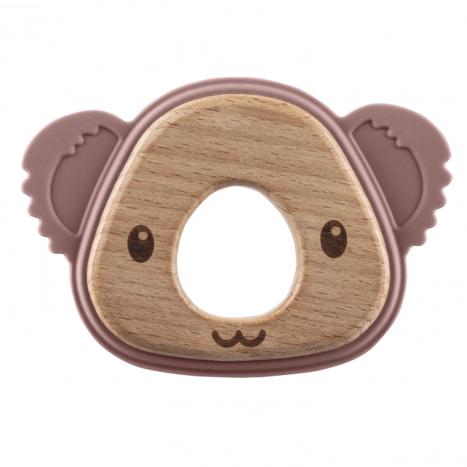 Mordicchio in silicone e legno Koala, rosa antico