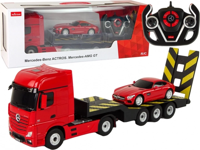 Macchinina R/C Mercedes-Benz con pianale - rosso