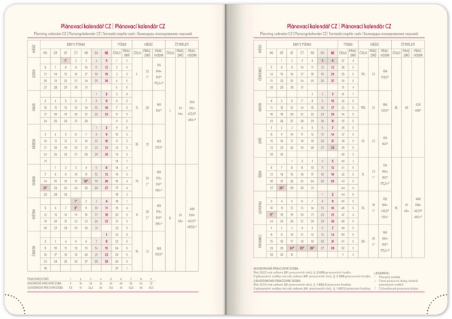 Agenda settimanale Vivella Top 2025 nera