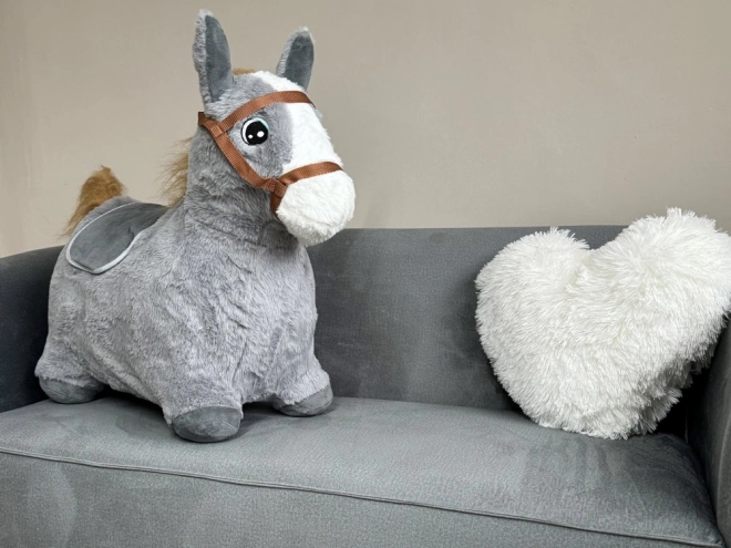 Cavallino Gonfiabile in Peluche per Bambini – Grigio