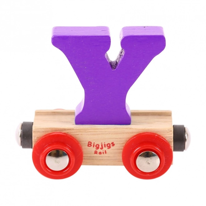 Vagone Bigjigs Rail Lettera Y in Legno