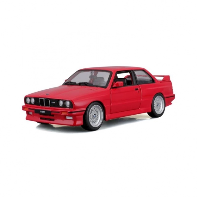 Bburago modello BMW M3 1988 rosso scala 1:24