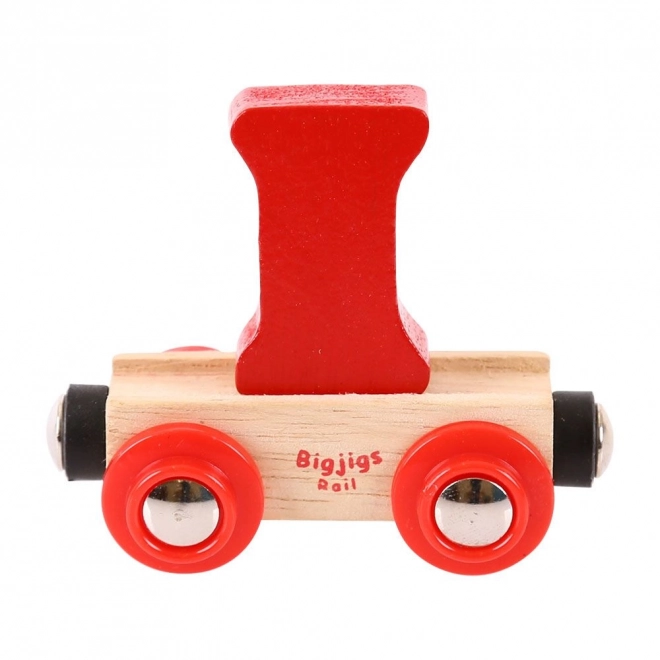 Vagone Bigjigs Rail con Lettera I in Legno