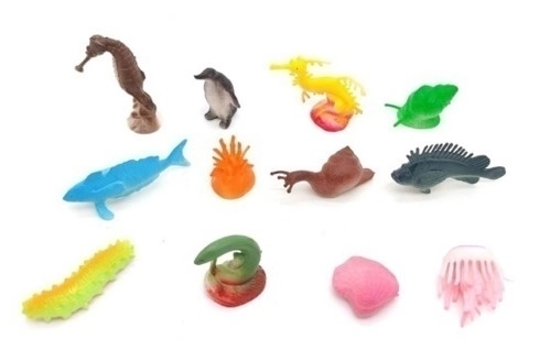 Figurine Animali del Mondo Marino Set di 12 Pezzi 7 cm