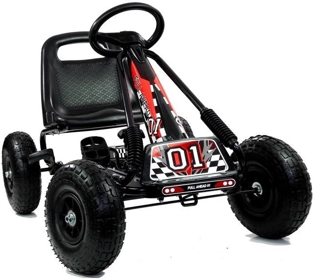 Kart a pedali + Pneumatici gonfiabili + Sedile regolabile – nero