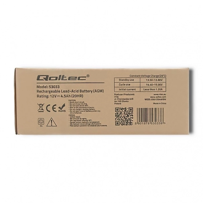 Batteria AGM Qoltec 12V 4.5Ah