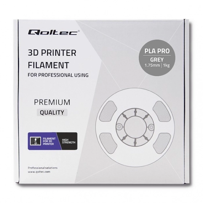 Filamento professionale per stampa 3D in PLA PRO grigio 1 kg 1.75 mm