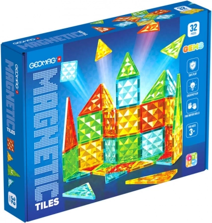 Geomag Gems Set di 32 Piastrine Magnetiche