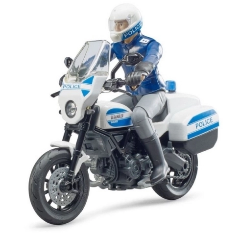 Motocicletta della Polizia Ducati Scrambler con Agente Bruder