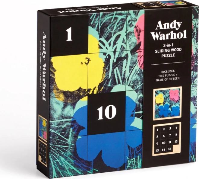 Puzzle scorrevole in legno Andy Warhol: Fiori 2 in 1