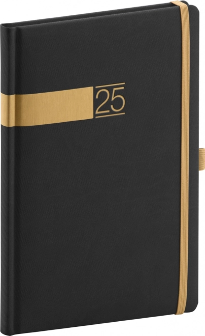 Agenda settimanale Twill 2025 nero e oro