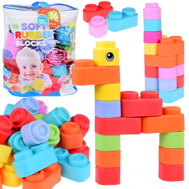 Blocchi in gomma morbida colorata per bambini 36 pezzi
