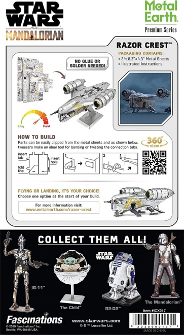 Puzzle 3D in metallo Star Wars Il Mandaloriano: Razor Crest