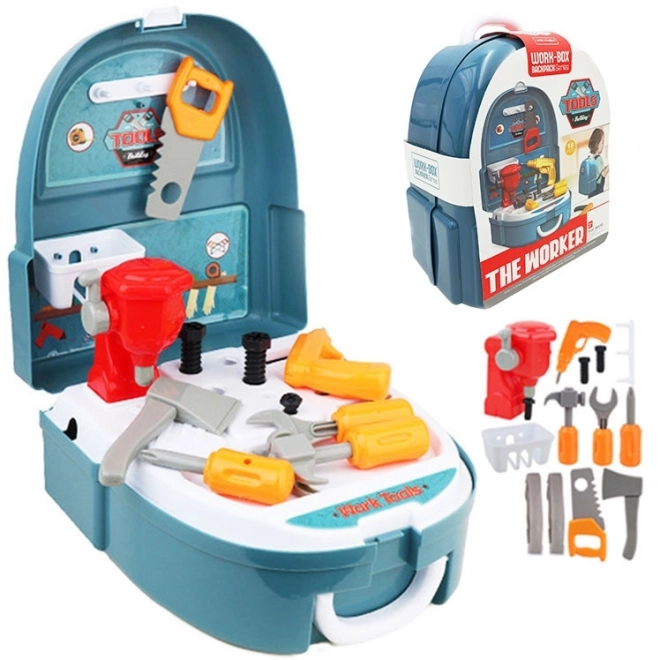Zaino del piccolo tuttofare WOOPIE con set da officina 18 pezzi
