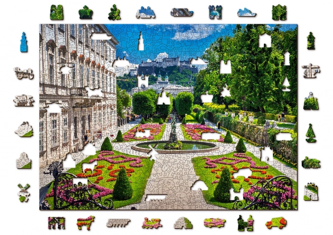 Puzzle in legno Palazzina Mirabell e Castello di Salisburgo 2 in 1