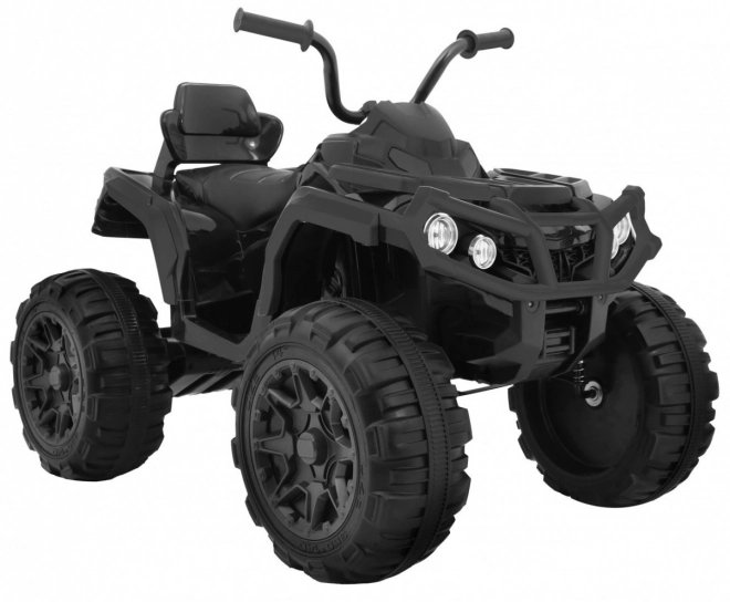 Quad ATV 2,4GHz a batteria per bambini nero + telecomando + ruote EVA + radio MP3 + partenza lenta
