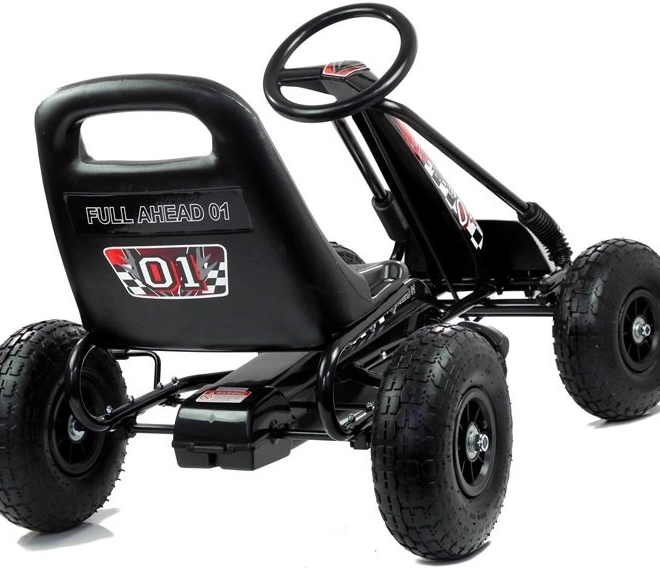 Kart a pedali + Pneumatici gonfiabili + Sedile regolabile – nero