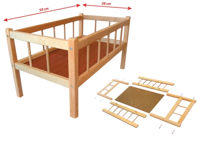 Culla di legno per bambole