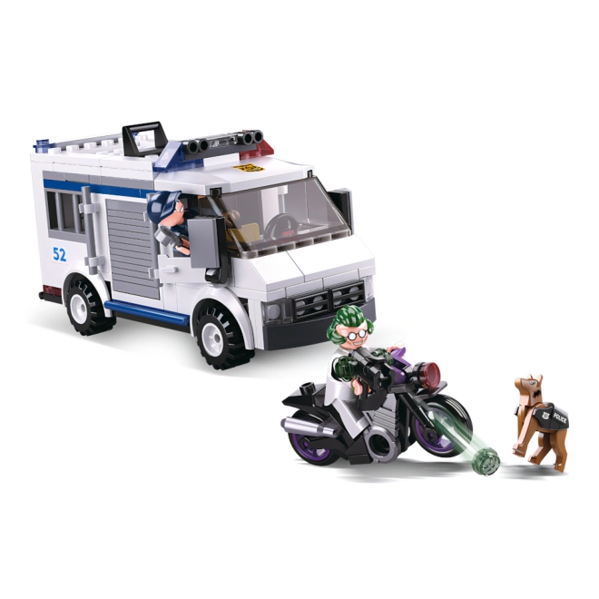 Moto del ladro e cane poliziotto