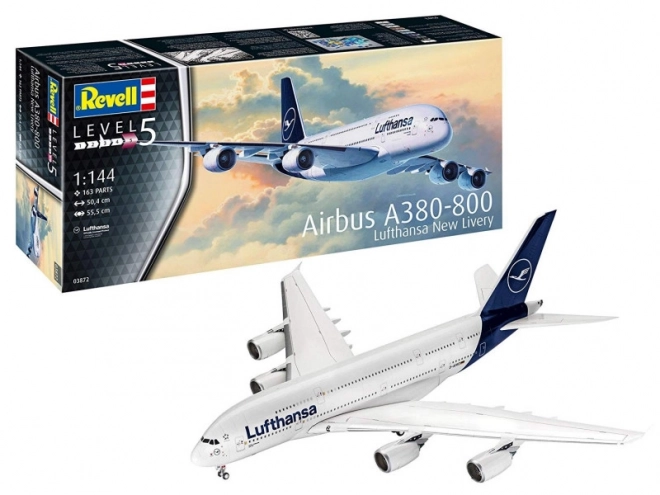Modello in plastica Airbus A380-800 Lufthansa nuova livrea