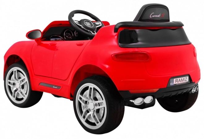 Auto a batteria Turbo-S per bambini Rosso + Telecomando + Avvio lento + Ruote EVA + Radio MP3