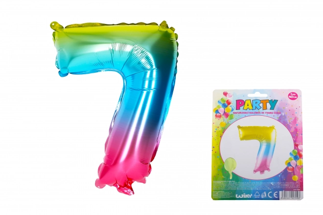 Palloncino gonfiabile numero 7 arcobaleno