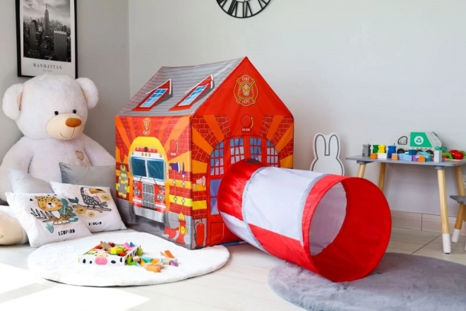 Tenda per bambini con tunnel Stazione dei pompieri IPLAY
