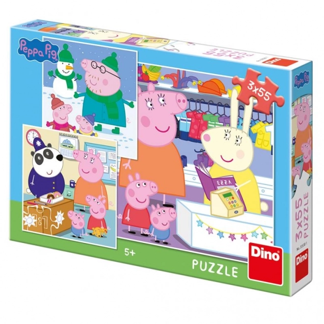 Puzzle Peppa Pig 3x55 pezzi