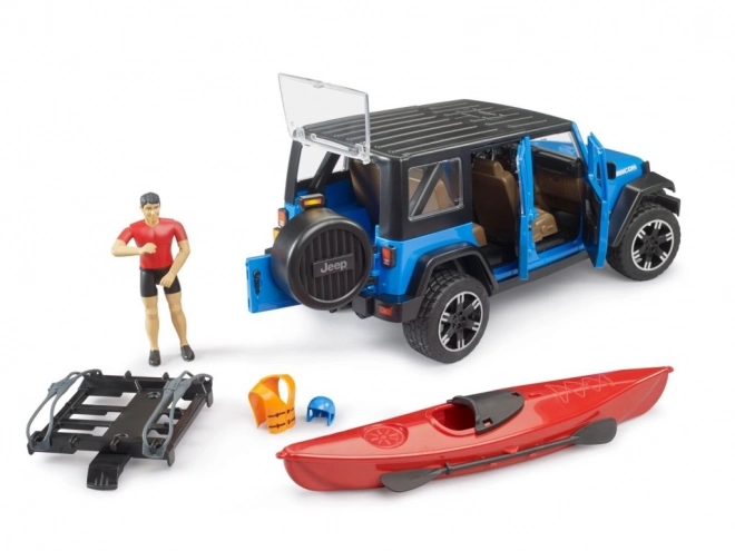 Jeep Wrangler Rubicon con Kayak e Figura